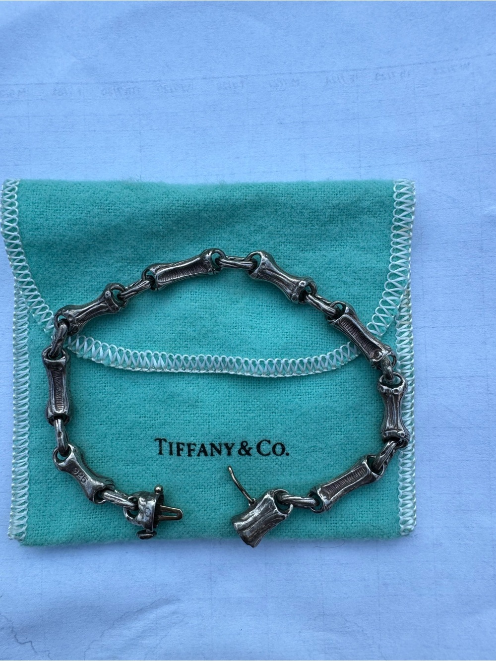 ⁠Authentic Rare Vintage Tiffany & Co. 1996 Sterling Silver Bamboo Link Bracelet⁠